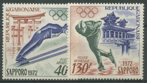 Gabun 1972 Olympische Winterspiele in Sapporo Eisschnellauf 454/55 postfrisch