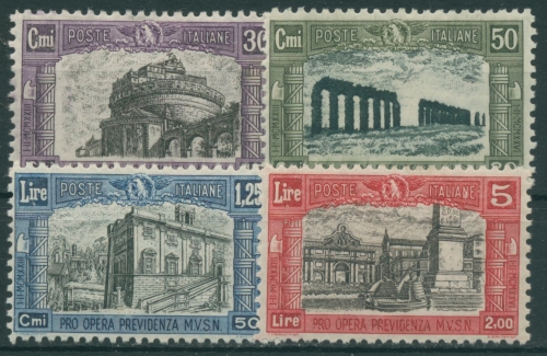 Italien 1928 Nationalmiliz Historische Bauten 275/78 mit Falz