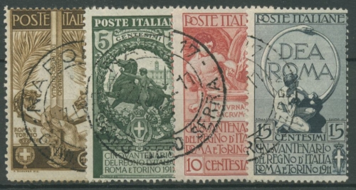 Italien 1911 50 Jahre geeintes Königreich Italien 100/03 gestempelt