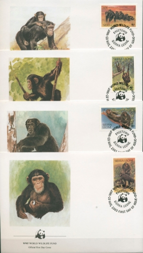 Sierra Leone 1983 WWF Affen 713/16 FDC (X30633)