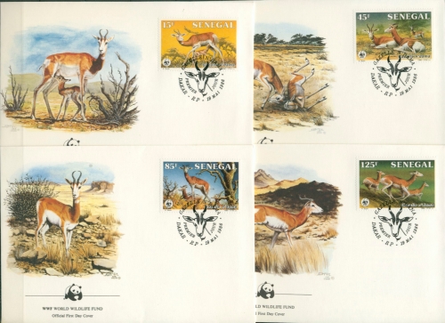 Senegal 1986 WWF Damagazelle 875/78 FDC (X30639)