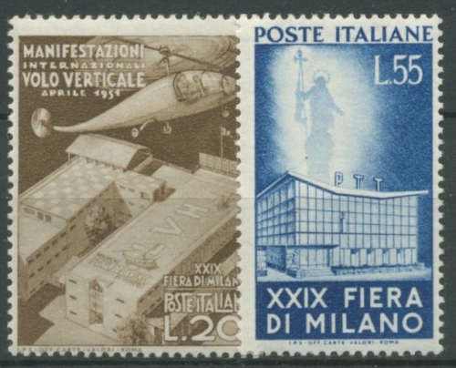 Italien 1951 29. Mailänder Messe Helikopter 830/31 postfrisch