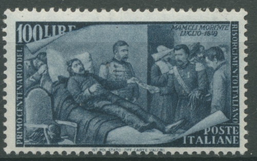 Italien 1948 100 Jahre Erhebung von 1848 Tod von Mameli 759 mit Falz