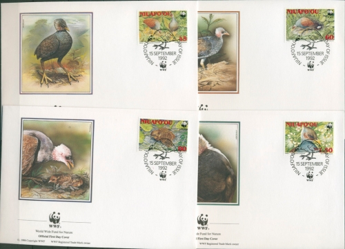 Niuafo'ou 1992 WWF Pritchard-Dschungelhuhn 233/36 FDC (X30652)