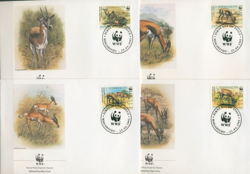 Somalia 1992 WWF Naturschutz Gazellen 436/39 FDC (X30658)