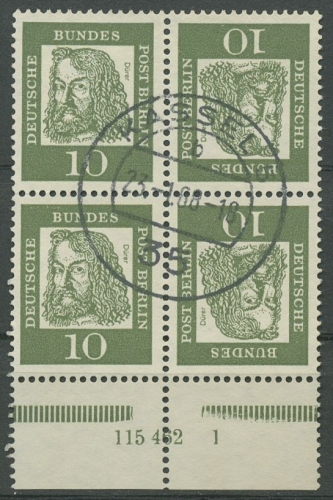 Berlin Zusammendrucke 1962 Dürer K3 mit HAN 115 462.1 4er-Block gestempelt