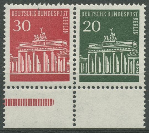 Berlin Zusammendrucke 1966 Brandenburger Tor W 42 UR dgz. postfrisch