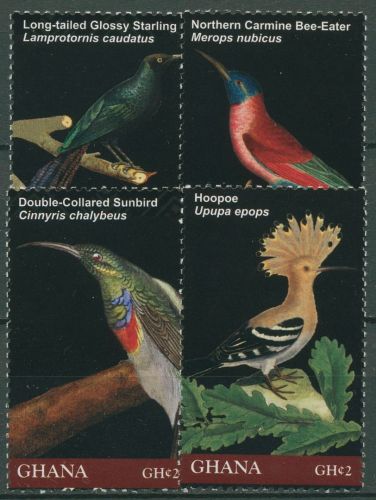 Ghana 2012 Vögel Wiedehopf Karminspint 4156/59 postfrisch