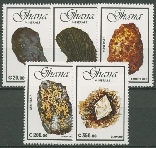 Ghana 1991 Mineralien Mangan Bauxit 1472/76 postfrisch