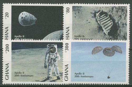 Ghana 1989 20 Jahre erste bemannte Mondlandung 1328/31 postfrisch