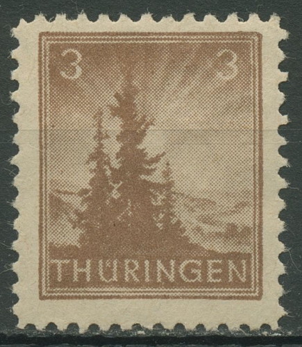SBZ Thüringen 1945 Freimarke Spargummierung 92 AY ay postfrisch