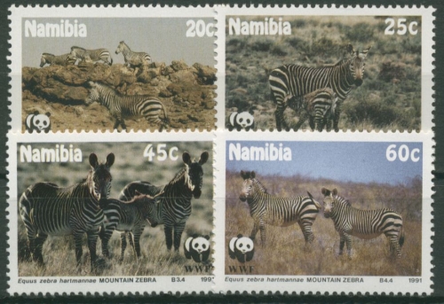 Namibia 1991 WWF Naturschutz Bergzebra 702/05 postfrisch
