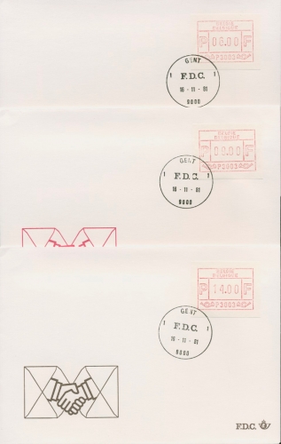 Belgien Automatenmarken 1981 Ersttagsbrief ATM 1.1 x S1 P 3003 FDC (X17125)