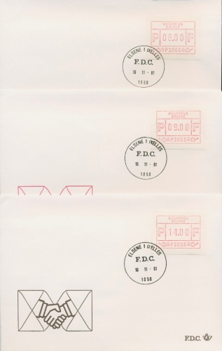 Belgien Automatenmarken 1981 Ersttagsbrief ATM 1.1 x S1 P 3006 FDC (X17128)