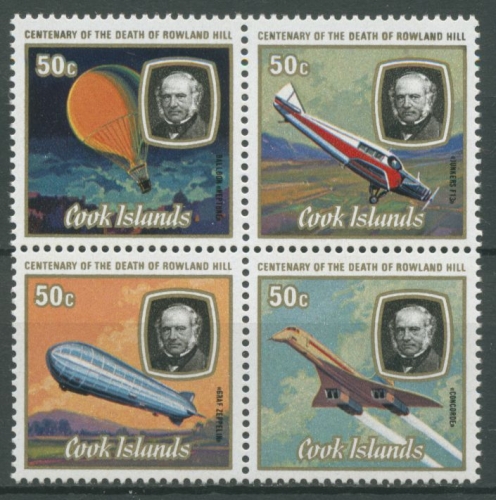 Cook-Inseln 1979 Rowland Hill Flugzeug Concorde Zeppelin 611/14 ZD postfrisch