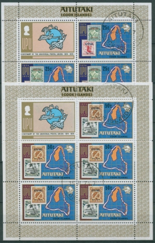 Aitutaki 1974 100 Jahre Weltpostverein UPU 118/19 K gestempelt (C27871)