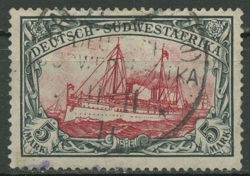 Deutsch-Südwestafrika 1906 Kaiseryacht 32 Aa gestempelt geprüft, kl. Fehler