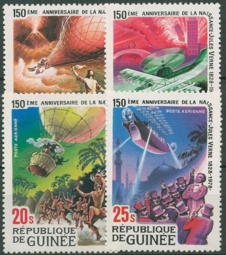 Guinea 1979 Jules Verne Illustrationen 845+847/49 A postfrisch