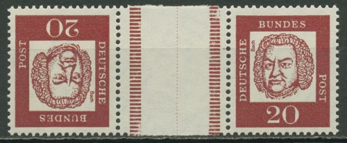 Bund 1963 Bach Zusammendruck KZ 3.1 postfrisch (Strichelleiste durchgehend)