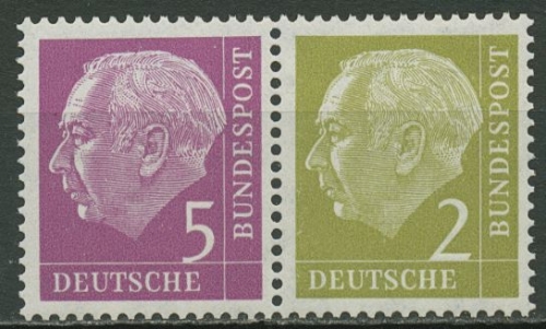 Bund 1956 Heuss Zusammendruck W 11 postfrisch