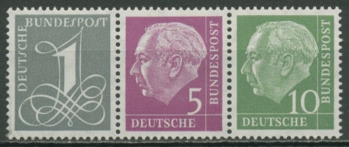 Bund 1958 Heuss und Ziffer Zusammendruck W 18 X postfrisch