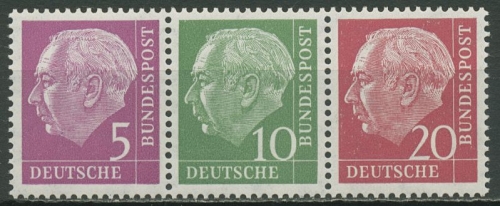 Bund 1958 Heuss und Ziffer Zusammendruck W 20 X postfrisch
