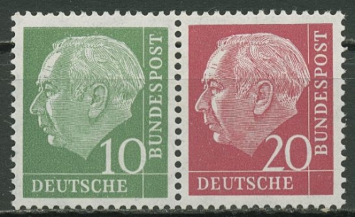 Bund 1958 Heuss und Ziffer Zusammendruck W 21 X postfrisch