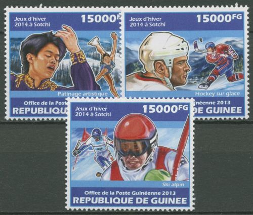 Guinea 2013 Olympische Winterspiele 2014 in Sotschi 10205/07 postfrisch