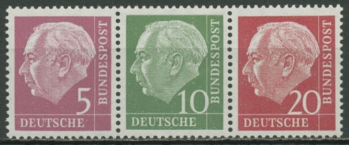 Bund 1960 Heuss/Ziffer (WZ liegend) Zusammendruck W 20 YII postfrisch