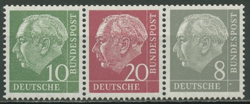 Bund 1960 Heuss/Ziffer (WZ liegend) Zusammendruck W 22 YII postfrisch
