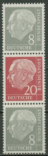 Bund 1960 Heuss/Ziffer (WZ lg.) Zusammendruck S 50 YII postfrisch