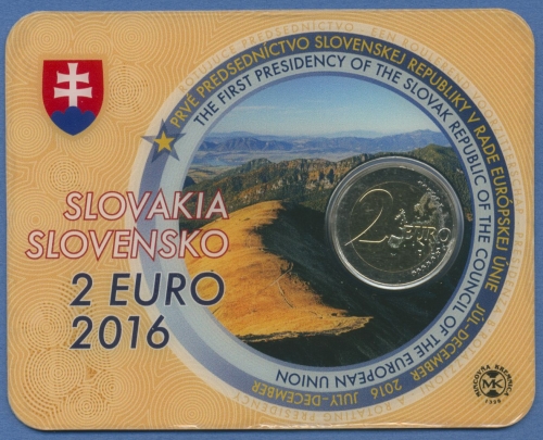 Slowakei 2 Euro 2016 EU-Präsidentschaft, Coincard, st (m1765)