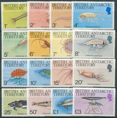 Britische Antarktis 1984 Meerestiere Fische Krebse Qualle 108/23 postfrisch