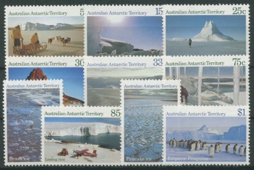Austral. Antarktis 1984 Landschaften Eisberg Pinguine Hunde 63/72 postfrisch