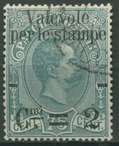 Italien 1890 Zeitungsmarke, Paketmarke 4 mit Aufdruck 64 gestempelt