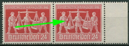 Alliierte Besetzung 1948 Exportmesse Hannover Plattenfehler 969 IV postfrisch