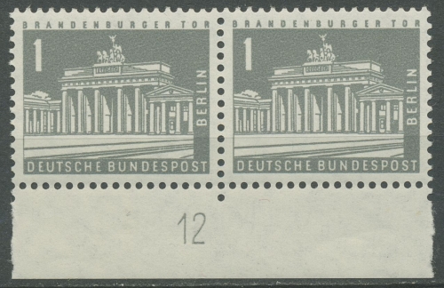Berlin 1956 Stadtbilder mit Druckerzeichen 140 yw Paar DZ 12 postfrisch