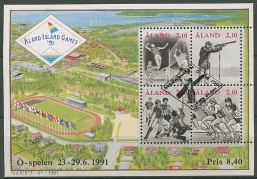 Aland 1991 Sportspiele Block 1 gestempelt (C17458)