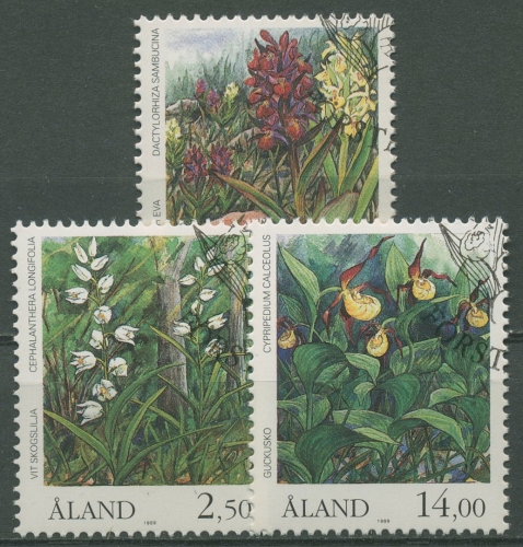 Aland 1989 Orchideen 33/35 gestempelt