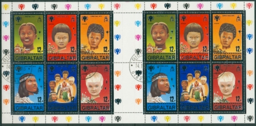 Gibraltar 1979 Int. Jahr des Kindes Bogen Block 6 gestempelt (C70021)