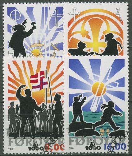 Färöer 2000 1000. Jahrestag der Christianisierung der Färöer 368/71 gestempelt