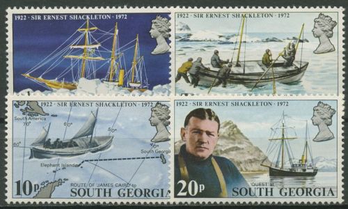 Südgeorgien 1972 Ernest Shakleton Polarforscher Schiffe 39/42 postfrisch