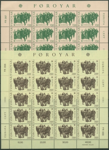 Färöer 1981 Europa CEPT: Folklore Bogensatz 63/64 postfrisch (SG17569)