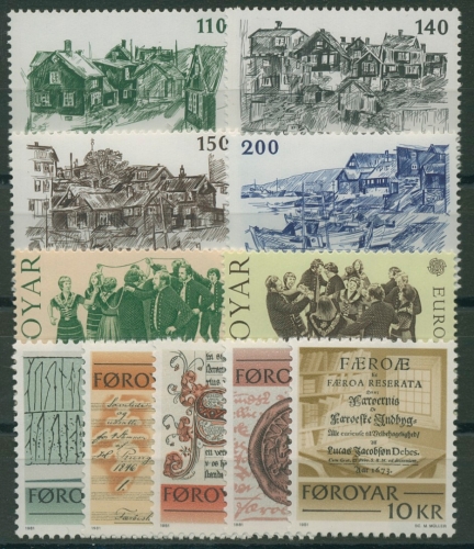 Färöer 1981 kompletter Jahrgang postfrisch (R17580)