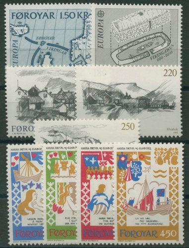 Färöer 1982 kompletter Jahrgang postfrisch (R17581)