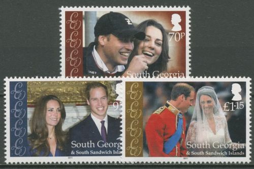 Südgeorgien 2011 Hochzeit Prinz William u. Catherine Middleton 529/31 postfrisch