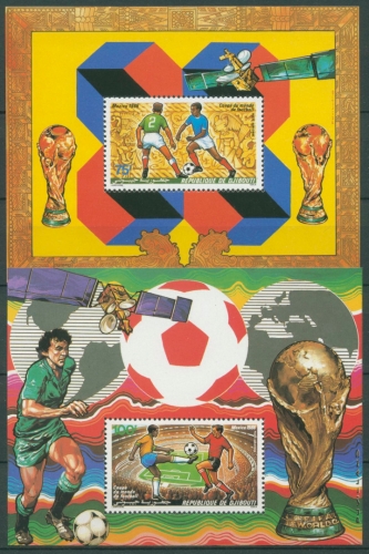 Dschibuti 1986 Fußball-WM in Mexico Block 122/23 A postfrisch (C28046)