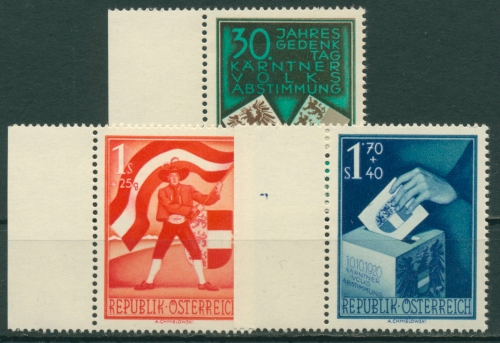 Österreich 1950 30. J. Volksabstimmung in Kärnten mit Rand 952/54 postfrisch