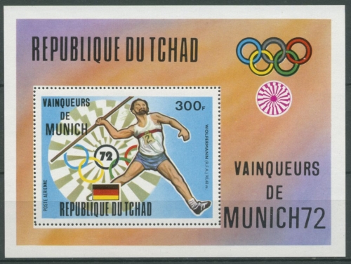 Tschad 1972 Olympiasieger München Wolfermann Block 54 A postfrisch (C28062)