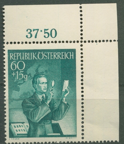 Österreich 1950 Tag der Briefmarke 957 Ecke oben rechts postfrisch